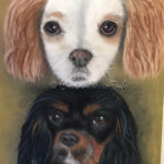 St. Charles Spaniels, dog, pastel, portrait, sanded paper, commission, painting, gift